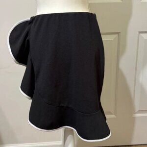 Elegant Black Skirt with White Trim, size 1X